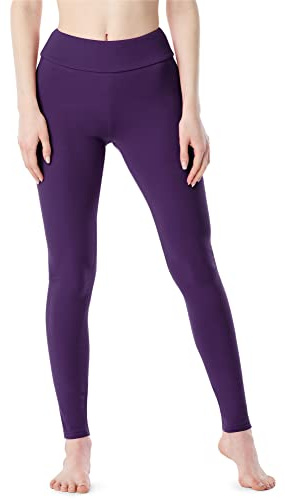 Merry Style Leggings Longs en Coton pour Femmes Confortables avec Large Ceinture MS10-429 (Violet, XL)