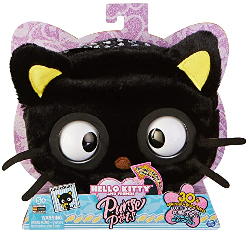 Purse Pets Chococat - interaktive Umhängetasche mit 30+ Geräuschen, Augenblinzeln, Reaktionen und Musik, ab 5 Jahren