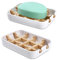 Fufengz Porte-savon en bois de bambou pour salle de bain, douche, évier, baignoire, douche (1 pièce) - Blanc