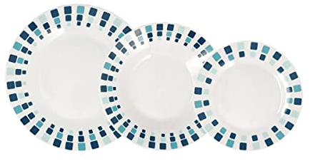 Quid Simetric Vajilla Porcelana 18 Piezas - 6 Personas Porcelana Apto Microondas Apilable
