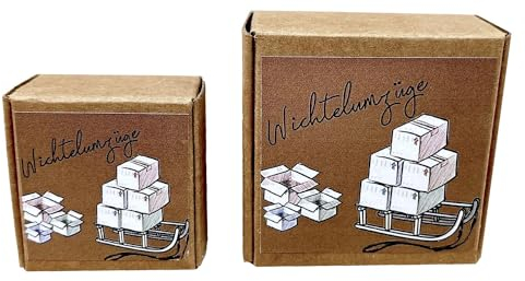 ZauberDeko Wichtel Zubehör Umzugskartons Pakete Karton Weihnachten Miniatur Set 2-teilig