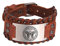 Amaxer Sieben Erzengel Armband für Männer Metatron Würfel Schutzengel Michael Sigil Schutz Amulett Handgelenk Manschette Breite Lederarmband (Engel Michael Braun)