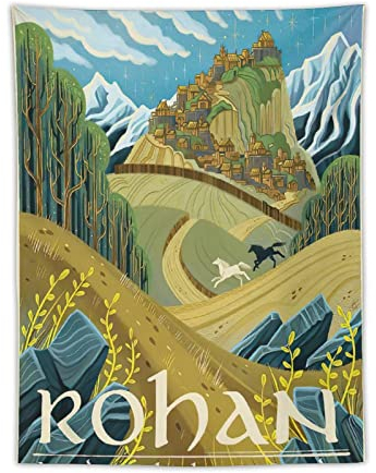 KIKIKI Rohan Vintage Travel tapestry Lord of The Rings Moive tapestry Gifts Polyester Painting Tapestry Wall Ar