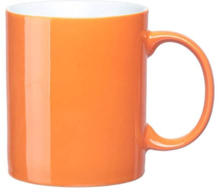 Konzept 11 - Kaffeebecher 300ml Set 2 Stk., Orange, Teebecher aus Keramik, Trinkbecher Set für Coffee, Tee, Große Tassen, Spülmaschinenfest