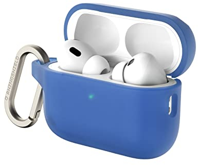 RHINOSHIELD AirPods Case mit Karabiner kompatibel mit Apple [AirPods Pro 2] | Fallschutz in Militärqualität, Kratzfest, kabelloses Aufladen - [Kobaltblau, Standard Set]