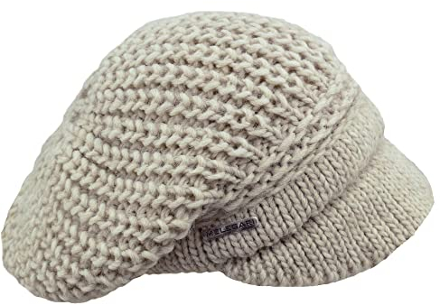 Berretto di Maglia con Visiera | Brenta Peak Hat | Lana Alpaca | Made in Italy | Donna/Ragazza | Autunno/Inverno (Beige)