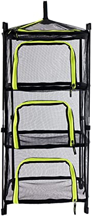 4 Layer Collapsible Mesh Hanging Drying Dry Rack Net Food Dehydrator Receive Storage Bag (Color : Green, Size : 92x39CM)