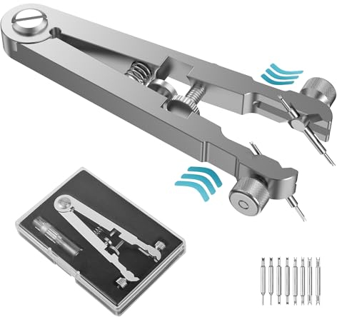Freejoy Watch Spring Bar Plier Tool Kit, 6825 Spring Bar Tweezer Tool with Durable 8 Alloy Steel Pins for Watch Wrist Bands Strap Removal Repair Set, Silver