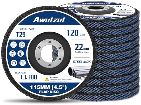 Dischi lamellari 115mm Grana 120 per Smerigliatrice il Ferro Legno Dischi Abrasivi 12 Pezzi