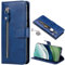 Funda para Realme GT2 5G Case, Bolsillo con Cremallera, Cuero Carcasa Magnético Cover Cartera Móvil para Realme GT2 5G-Azul