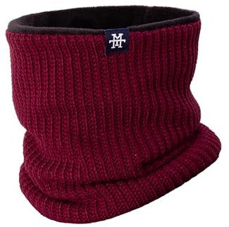 Manufaktur13 Knit Neckwarmer - Halstuch,Schlauchschal, Fleeceschal, Multifunktionsschal, Schal für Damen und Herren, Winddicht, Outdoor (Bordeaux)