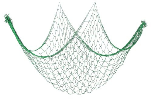PATIKIL Fishing Net Decor, 80 x 60 Mediterranean Style Photographing Decoration Natural Fish Net Party Accessory for Home Bedroom, Green
