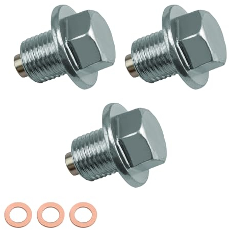 MYLERCT 3 Pezzi Tappo Di Scarico Dell'olio Magnetico, (M12 x 1,25) Tappo Scarico Olio Motore, con Guarnizioni, Kit Tappi Olio per Autoveicoli, Adatto alla Maggior parte Delle Auto, Barche