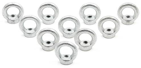 ALFA LOGISTIK Ringmutter M8 Galvanisch Verzinkt 10 Stück - Kranöse - Zurröse - Ösenmutter - Augenmutter - Ringmutter Legierter Stahl