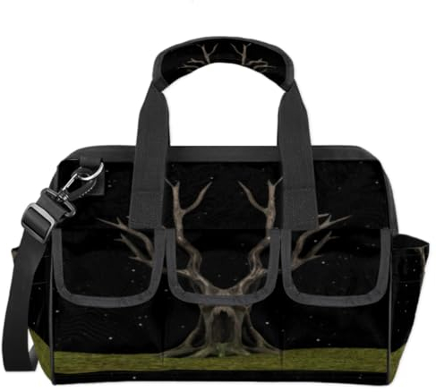 Mystery Trees Werkzeugtasche Bäume Multifunktions-Werkzeug-Organizer Handtasche Elektriker Handwerker mit Schultergurt Tote Werkzeugtaschen für Werkzeuge Kleinteile