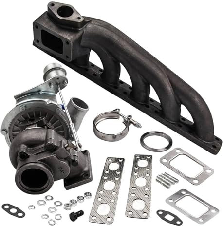 Boshu daili Store T3/T04E V-Band Turbolader Internes Wastegate + Turboverteiler Kompatibel mit BMW E36 E46