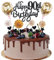 Cnrose Tortendeko Mann Frauen 90. Geburtstag Hello 90 Cake Topper schwarz gold mit Herz Stern Ballon Kuchendeko 90. Geburtstag Happy 90th Birthday Tortendeko 90 jahre Mann 90 Geburtstag Frauen