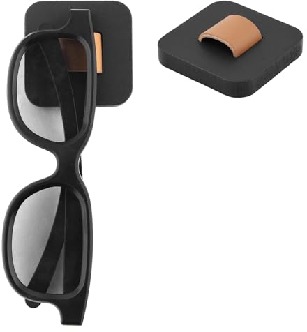 sinzau Brillenhalter, 2 Stücke Brillenhalter Wand,Wandmontage Brillenhalter,Brillenaufbewahrung,für Aufhängen der Brille, Brillen Display, Schwarz