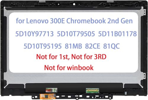 5D10Y97713 5D10T79505 5D11B01178 5D10T95195 Screen Replacement for Lenovo 300E Chromebook 2nd Gen LCD Module Display Touch Screen Digitizer Assembly 81MB 82CE 81QC