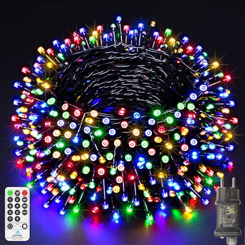 LYNNON 30m 1000 LED Lichterkette Außen Bunt Lichterkette Outdoor Wasserdicht 8 Modi mit Fernbedienung und Timer, Lichterkette Innen für Party Hochzeit Ostern Garten Balkon Weihnachtsbaum deko