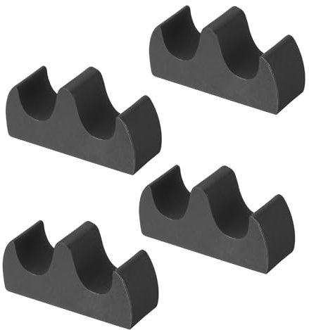 PATIKIL 4 Pack Wooden Chinese Calligraphy Brush Rest, 2 Ports, Black