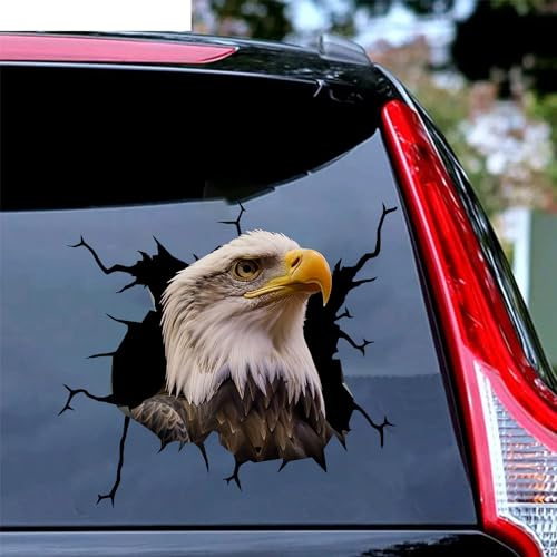 Eagles Stickers HN24 Aufkleber mit amerikanischer Flagge, schreiender Adler, Glatzenadler, 3D-Aufkleber, patriotische LKW-Aufkleber, Zubehör für Fahrzeuge, Fenster, Wand, Laptop