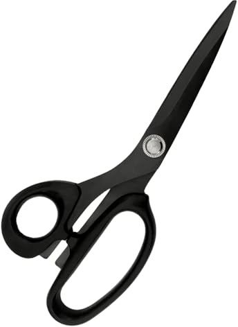 Mxeiwzx Left-Handed Scissors for Adults, 8 Inch Titanium Coating with Stainless Steel Blade, for Dressmaking, Leather Professional Sewing Fabric, Crafting and Home General Use, Black