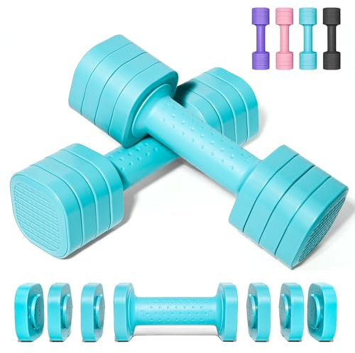 4,54 KG Hanteln Verstellbar, 4 in 1 Kurzhanteln Verstellbar für Frauen Männer Hantelset Kurzhantel Set Kurzhantel-Set für Home Gym Übung Workout Krafttraining Workout - Blau