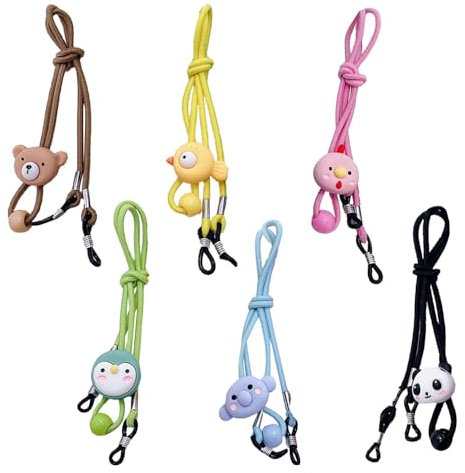 ZGDEIWGF 6 morceaux de cordons de lunettes pour enfants, chaînes de lunettes pour enfants, cordons de lunettes pour enfants, montures de lunettes pour enfants, accessoires de lunettes