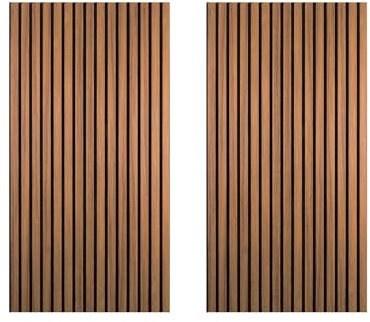 Decoranddecor Acoustic Slat Wood Wall Panels and Ceiling Panelsling Decorative 3D MDF 120 cm x 60 cm Walnut - 2 Pack