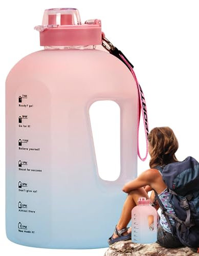 Bouteille d'eau horaire, bouteille d'eau avec marqueur de temps - Bouteille d’eau encourageante | Tracker de mesure, dégradé de 2,2 L, bouteille de sport de grande capacité pour le fitness, la salle d