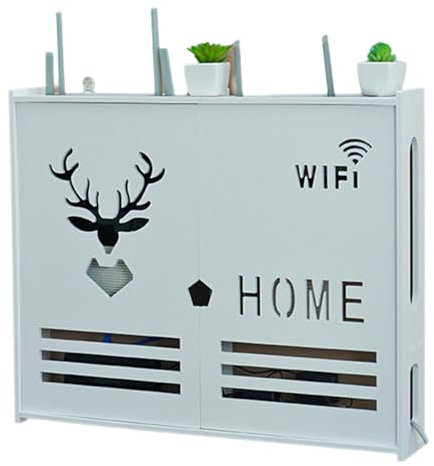 Onxyrbyte WLAN Router Aufbewahrungsbox,WiFi Wandhalterung Router Regal,Wireless Router Rack,WäRmeableitung Sicherheit,Blockiert Nicht Signals,Aufbewahren WLAN-Routern Fernbedienungen Medienboxen