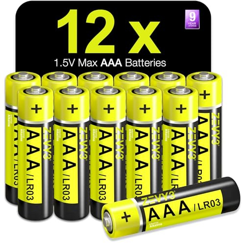 Zevy3 AAA Batteries 12 Pack, Long Lasting Alkaline Batteries, Leak-Proof, High Power, Ideal for Remote Controls, Toys, Clocks & Household Devices