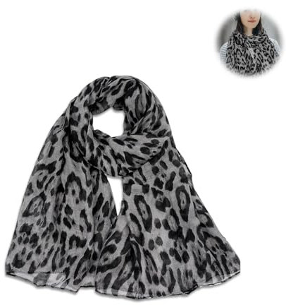 Damen Schal,Damen Loop Schal Schlauchschal,Damen Schal mit Leopard Muster,Loop Schlauchschal leichter mit Leopard Muster, Modische und Elegante Sommer,Halstuch Rundschal Loopscha,Leichtes Halstuch