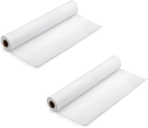 Lot de 2 rouleaux de papier à dessin blanc de 44 cm x 15 m pour peinture, croquis, papier d'emballage pour cadeaux, chevalet, tableau d'affichage et art mural
