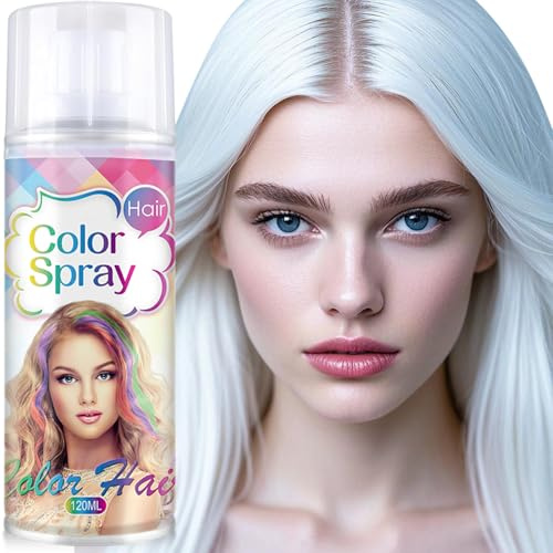 Hacjkaz Temporäres Haarspray für Kinder und Frauen, einmalige Anwendung, natürliche Haarfärbemittel, waschbar, für Cosplay-Partys, Weihnachtsfeiern, Ha