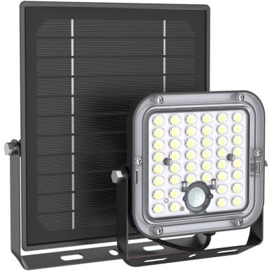 Projecteur mural Solaire 10W, 1400 lumens, IP65, détecteur de mouvement désactivable