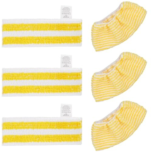 Homefantasy Neues Set mit 3 Bodendüse und 3 die Handdüse | Mikrofaser-Tuchset für Kärcher Easyfix SC1 SC2 SC3 SC4 SC5 Dampfreiniger Zubehör