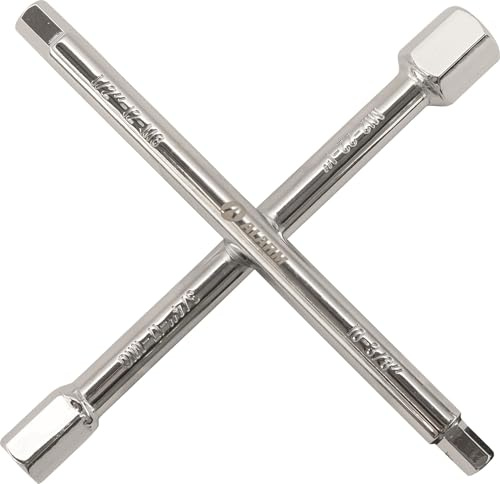 ALARM Plumbing Cross Wrench for Tap Extensions | Covers 11 Sizes | Mounting Wrench 200mm Chrome Plated