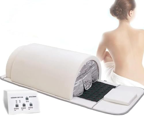 ZenSeFarin Far Infrared Sauna Dome, 360 Degree Complete Coverage Single Infrared Person Sauna with Therapeutic Stones Heated Mat, Zero Emf Saunas, Infrared Saunas for Home Spa, Body Care White