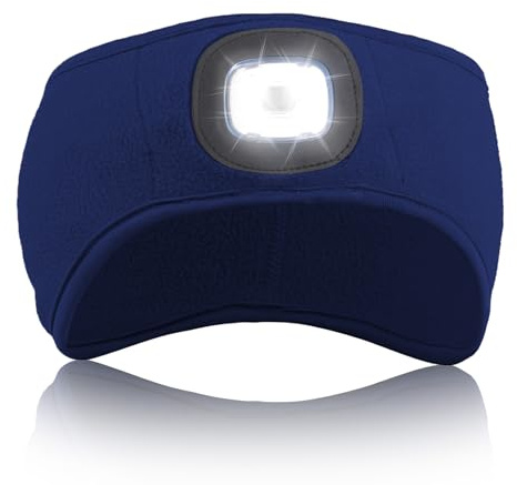 Richaa Joggen Stirnband mit Licht Stirnlampe Damen Stirnlampe Led Wiederaufladbar, Beleuchtung für Jogger Herren Winter Laufen ZubehöR