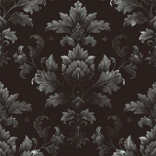 FLFK Dark Floral Wallpaper Peel and Stick 40cm x 975cm | Moody Wallpaper Removable Renter Friendly Vinyl Contact Paper for Kitchen Bathroom Bedroom Accent Wall Decor