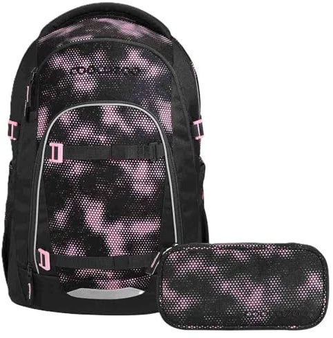 Coocazoo Mate Schulrucksack Set 2tlg. inkl Schlamperbox (Pink Illusion)