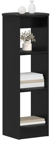 vidaXL Seitenschrank Schwarz 40 x 40 x 100 cm Holzwerkstoff, Moderner Seitenschrank, geräumige Regale, stilvoller Wohnungshelfer, Robustes Wohnzimmer-Möbel
