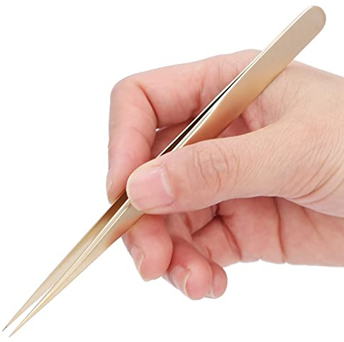 Yechiry Multifunctional Steel Tweezers for Eyelash and Nail Art, Ergonomic Design, Anti-Rust, 5.3 Long