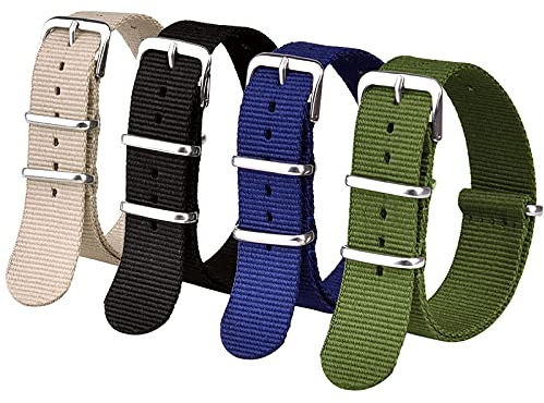 Ritche Uhrenarmband NATO Armbanduhr Straps-top Qualität Ballistic Nylon Ersatz 16 mm 18 mm 20 mm 22 mm 24 mm Herren Damen Armbanduhr Bands, Herren, Black/Navy/Green/Khaki