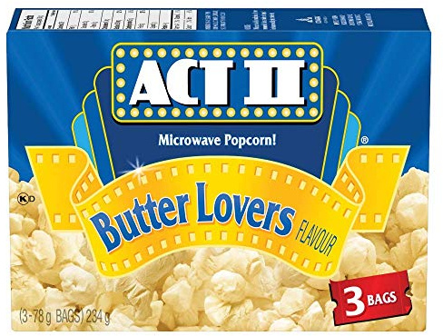 Act ii Microwave Gourmet Popcorn - Butter Lovers Flavour (3 x 78g Snack-Size Bags), 1 Count