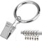 Afufu 20 Stück Metall Edelstahl Gardinenringe mit Clips 38 mm Vorhang Haken, Vorhänge Ringe, duschringe für Vorhänge und Stangen(Silber)
