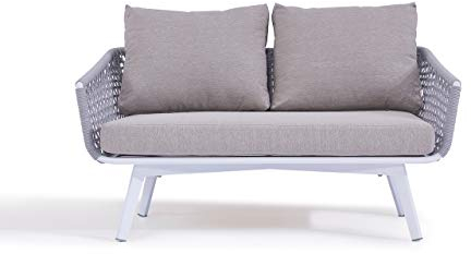 talfa Rope Garten Doppelsofa in Seidengrau Sofa Diva 136 cm