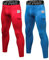 LNJLVI Kompressionshose Herren Sport Leggings Atmungsaktive Trainingshose für Jogging Fitnessstudio Laufen (Bue-Rot,XL)